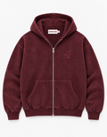 Heritage Zip Hoodie Burgundy