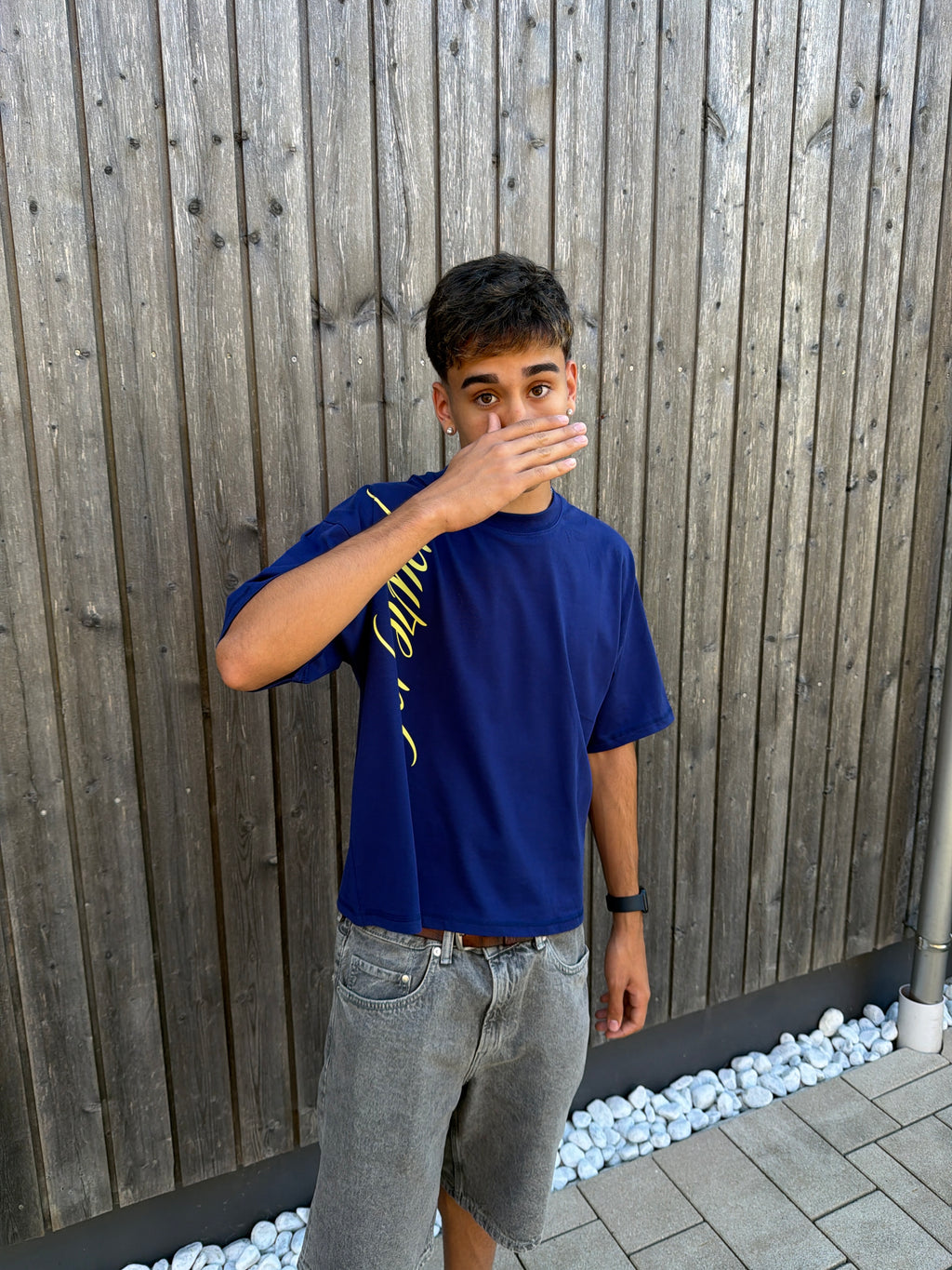 Serpentine Pleasure Tee Navy Blue