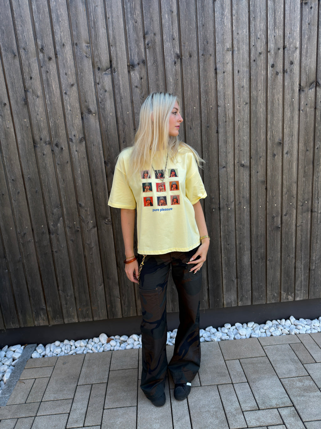 Temptation Grid Tee Yellow