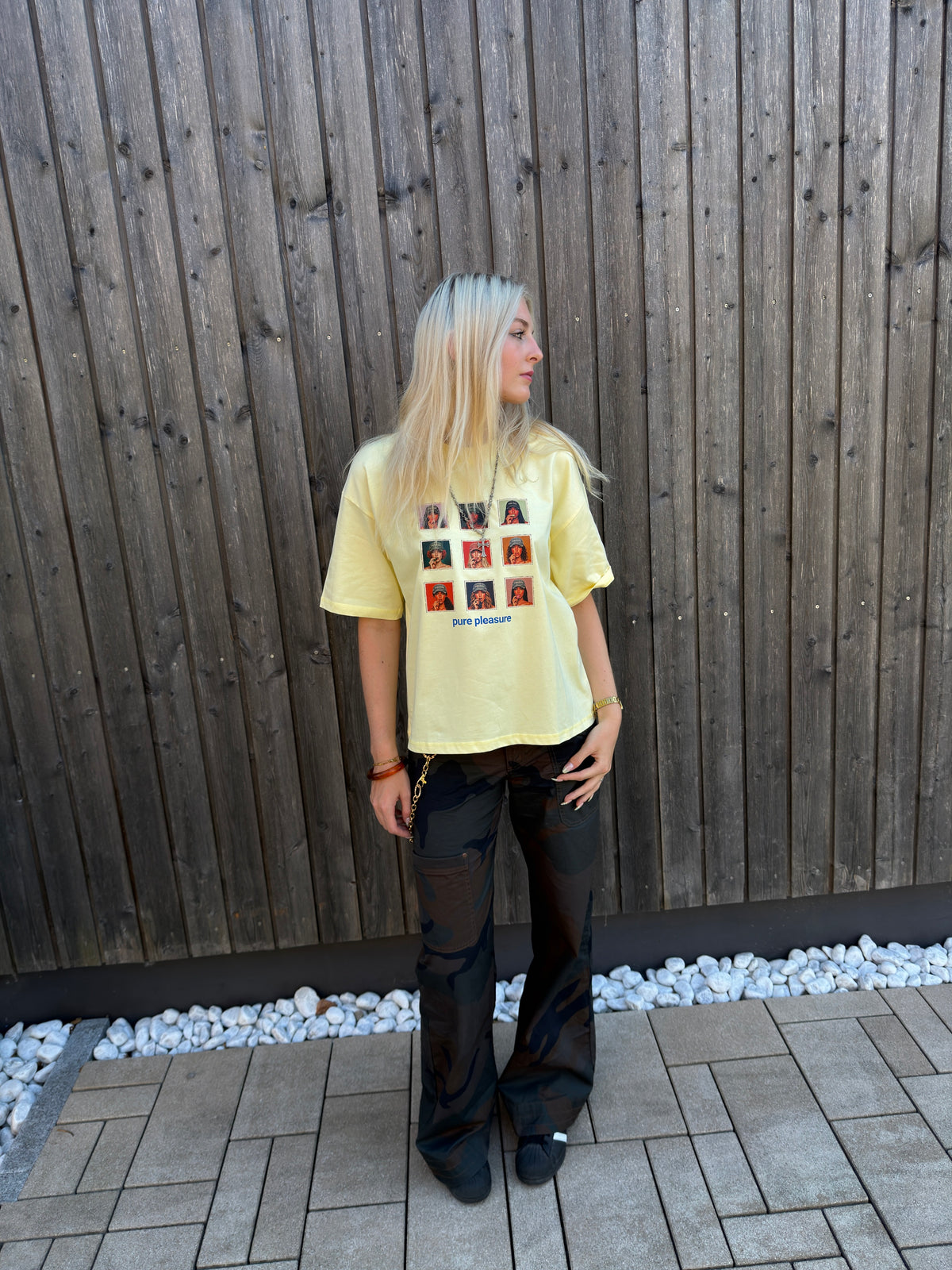 Temptation Grid Tee Yellow