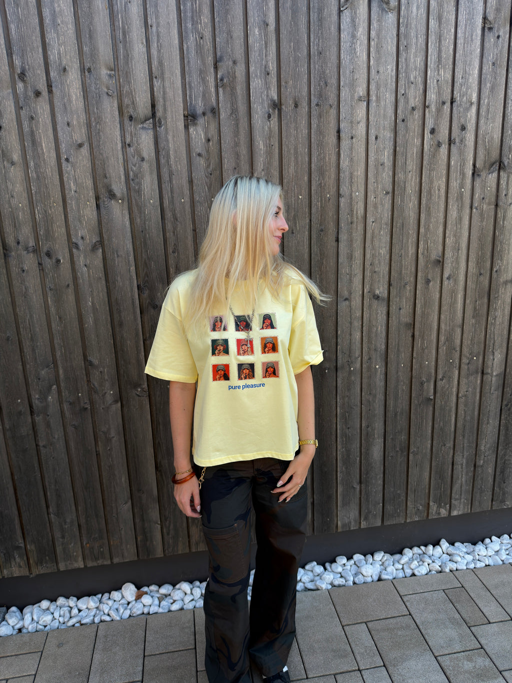 Temptation Grid Tee Yellow