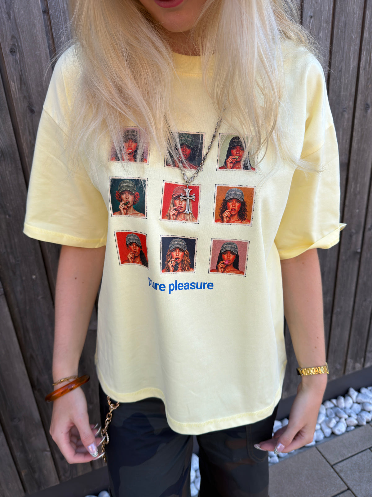 Temptation Grid Tee Yellow
