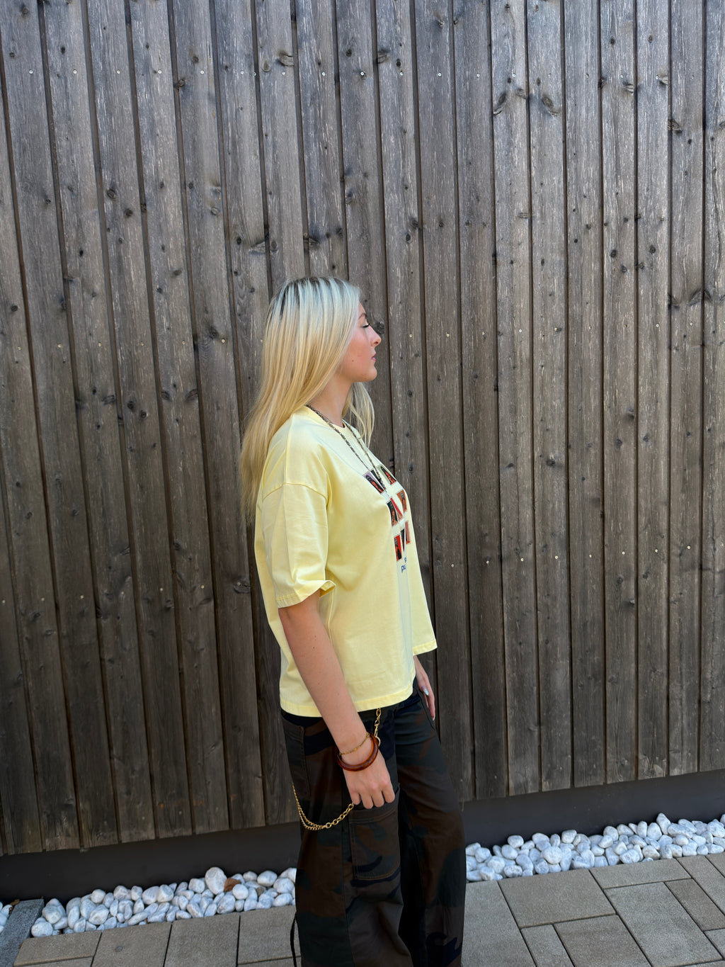 Temptation Grid Tee Yellow