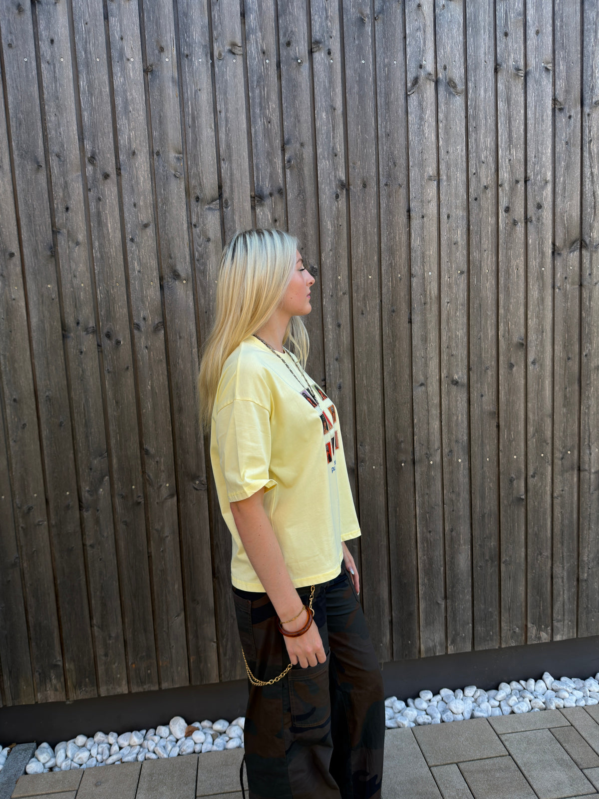 Temptation Grid Tee Yellow